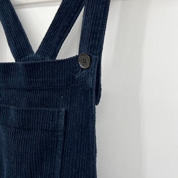 Reformation Navy Corduroy Baldwin Overalls Ribbed Wide Leg Women's 10 Blue - Picture 8 of 14